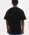 Erkek Baskılı T-Shirt Kısa Kol Bisiklet Yaka Rahat Kalıp Tişört - Siyah
