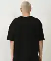 Erkek Baskılı T-Shirt Kısa Kol Bisiklet Yaka Rahat Kalıp Tişört - Siyah