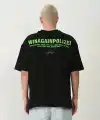 Erkek Baskılı T-Shirt Kısa Kol Bisiklet Yaka Rahat Kalıp Tişört  - Siyah