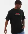 Erkek Baskılı T-Shirt Kısa Kol Bisiklet Yaka Rahat Kalıp Tişört  - Siyah