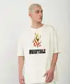 Erkek Baskılı T-Shirt Kısa Kol Bisiklet Yaka Regular Fit Rahat Kalıp Günlük Tişört - Beyaz