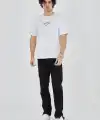 Erkek Baskılı T-Shirt Kısa Kol Bisiklet Yaka Regular Fit Rahat Kalıp Günlük Tişört - Beyaz