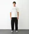 Erkek Baskılı T-Shirt Kısa Kol Bisiklet Yaka Regular Fit Rahat Kalıp Günlük Tişört- Beyaz
