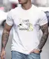 Erkek Baskılı T-Shirt Kısa Kol Bisiklet Yaka Regular Fit Rahat Kalıp Günlük Tişört - Beyaz