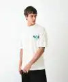 Erkek Baskılı T-Shirt Kısa Kol Bisiklet Yaka Regular Fit Rahat Kalıp Günlük Tişört - Beyaz