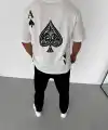 Erkek Baskılı T-Shirt Kısa Kol Bisiklet Yaka Regular Fit Rahat Kalıp Günlük Tişört - Beyaz