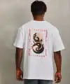 Erkek Baskılı T-Shirt Kısa Kol Bisiklet Yaka Regular Fit Rahat Kalıp Günlük Tişört - Beyaz