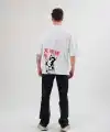 Erkek Baskılı T-Shirt Kısa Kol Bisiklet Yaka Regular Fit Rahat Kalıp Günlük Tişört - Beyaz