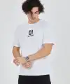 Erkek Baskılı T-Shirt Kısa Kol Bisiklet Yaka Regular Fit Rahat Kalıp Günlük Tişört - Beyaz