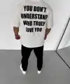 Erkek Baskılı T-Shirt Kısa Kol Bisiklet Yaka Regular Fit Rahat Kalıp Günlük Tişört - Beyaz