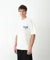 Erkek Baskılı T-Shirt Kısa Kol Bisiklet Yaka Regular Fit Rahat Kalıp Günlük Tişört - Beyaz