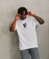 Erkek Baskılı T-Shirt Kısa Kol Bisiklet Yaka Regular Fit Rahat Kalıp Günlük Tişört - Beyaz
