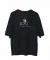 Erkek Baskılı T-Shirt Kısa Kol Bisiklet Yaka Regular Fit Rahat Kalıp Günlük Tişört - Siyah