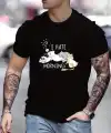 Erkek Baskılı T-Shirt Kısa Kol Bisiklet Yaka Regular Fit Rahat Kalıp Günlük Tişört - Siyah