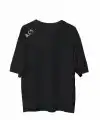 Erkek Baskılı T-Shirt Kısa Kol Bisiklet Yaka Regular Fit Rahat Kalıp Günlük Tişört - Siyah