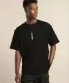 Erkek Baskılı T-Shirt Kısa Kol Bisiklet Yaka Regular Fit Rahat Kalıp Günlük Tişört - Siyah