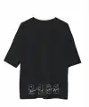Erkek Baskılı T-Shirt Kısa Kol Bisiklet Yaka Regular Fit Rahat Kalıp Günlük Tişört - Siyah