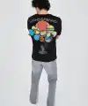 Erkek Baskılı T-Shirt Kısa Kol Bisiklet Yaka Regular Fit Rahat Kalıp Günlük Tişört - Siyah