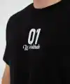 Erkek Baskılı T-Shirt Kısa Kol Bisiklet Yaka Regular Fit Rahat Kalıp Günlük Tişört - Siyah