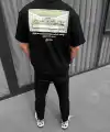 Erkek Baskılı T-Shirt Kısa Kol Bisiklet Yaka Regular Fit Rahat Kalıp Günlük Tişört - Siyah
