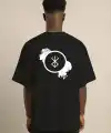 Erkek Baskılı T-Shirt Kısa Kol Bisiklet Yaka Regular Fit Rahat Kalıp Günlük Tişört - Siyah