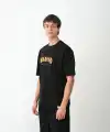 Erkek Baskılı T-Shirt Kısa Kol Bisiklet Yaka Regular Fit Rahat Kalıp Günlük Tişört - Siyah