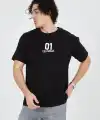 Erkek Baskılı T-Shirt Kısa Kol Bisiklet Yaka Regular Fit Rahat Kalıp Günlük Tişört - Siyah