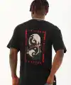 Erkek Baskılı T-Shirt Kısa Kol Bisiklet Yaka Regular Fit Rahat Kalıp Günlük Tişört - Siyah