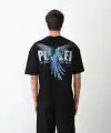 Erkek Baskılı T-Shirt Kısa Kol Bisiklet Yaka Regular Fit Rahat Kalıp Günlük Tişört - Siyah