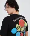 Erkek Baskılı T-Shirt Kısa Kol Bisiklet Yaka Regular Fit Rahat Kalıp Günlük Tişört - Siyah