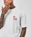 Erkek Baskılı T-Shirt Kısa Kol Bisiklet Yaka Regular Fit Rahat Kalıp Tişört - Beyaz