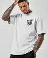 Erkek Baskılı T-Shirt Kısa Kol Bisiklet Yaka Regular Fit Rahat Kalıp Tişört -  Beyaz