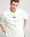 Erkek Baskılı T-Shirt Kısa Kol Bisiklet Yaka Regular Fit Rahat Kalıp Tişört - Beyaz