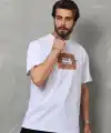 Erkek Baskılı T-Shirt Kısa Kol Bisiklet Yaka Regular Fit Rahat Kalıp Tişört -  Beyaz