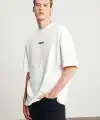 Erkek Baskılı T-Shirt Kısa Kol Bisiklet Yaka Regular Fit Rahat Kalıp Tişört - Beyaz