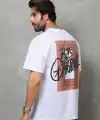 Erkek Baskılı T-Shirt Kısa Kol Bisiklet Yaka Regular Fit Rahat Kalıp Tişört -  Beyaz
