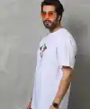 Erkek Baskılı T-Shirt Kısa Kol Bisiklet Yaka Regular Fit Rahat Kalıp Tişört -  Beyaz
