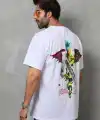 Erkek Baskılı T-Shirt Kısa Kol Bisiklet Yaka Regular Fit Rahat Kalıp Tişört -  Beyaz