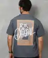 Erkek Baskılı T-Shirt Kısa Kol Bisiklet Yaka Regular Fit Rahat Kalıp Tişört -  Füme