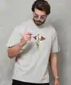 Erkek Baskılı T-Shirt Kısa Kol Bisiklet Yaka Regular Fit Rahat Kalıp Tişört -  Gri