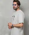 Erkek Baskılı T-Shirt Kısa Kol Bisiklet Yaka Regular Fit Rahat Kalıp Tişört -  Gri