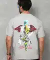 Erkek Baskılı T-Shirt Kısa Kol Bisiklet Yaka Regular Fit Rahat Kalıp Tişört -  Gri
