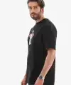 Erkek Baskılı T-Shirt Kısa Kol Bisiklet Yaka Regular Fit Rahat Kalıp Tişört -  Siyah