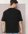 Erkek Baskılı T-Shirt Kısa Kol Bisiklet Yaka Regular Fit Rahat Kalıp Tişört - Siyah