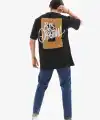 Erkek Baskılı T-Shirt Kısa Kol Bisiklet Yaka Regular Fit Rahat Kalıp Tişört -  Siyah