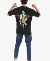 Erkek Baskılı T-Shirt Kısa Kol Bisiklet Yaka Regular Fit Rahat Kalıp Tişört -  Siyah