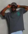 Erkek Baskılı T-Shirt Kısa Kol Bisiklet Yaka Regular Fit Rahat Tişört - Füme