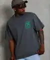 Erkek Baskılı T-Shirt Kısa Kol Bisiklet Yaka Regular Fit Rahat Tişört - Füme