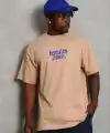 Erkek Baskılı T-Shirt Kısa Kol Bisiklet Yaka Regular Fit Tişört - Bej