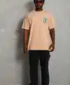 Erkek Baskılı T-Shirt Kısa Kol Bisiklet Yaka Regular Fit Tişört - Bej